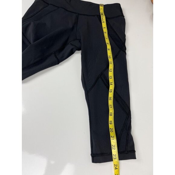 LULULEMON LEGGINGS SIZE 6 BLACK CAPRI LENGTH MESH‎ - Picture 5 of 12